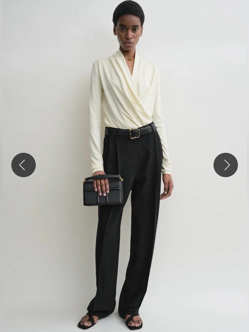 TOTEME Cream Wrap-Effect Draped Jersey Top - Long Sleeve - XXS (0) - BNWT - Picture 4 of 13